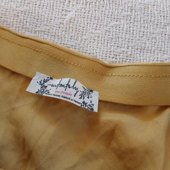 free people ♡ make you mine 1/2 half slip lace satin skirt bitter oil yellow - Picture 6 of 13